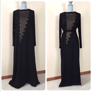 Kaftan/tunic black & bronze dress, M